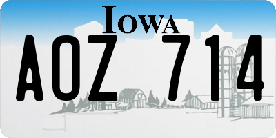 IA license plate AOZ714