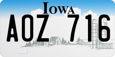 IA license plate AOZ716