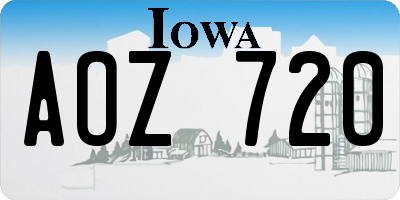 IA license plate AOZ720