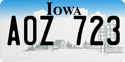 IA license plate AOZ723