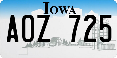 IA license plate AOZ725