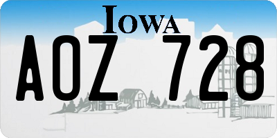 IA license plate AOZ728