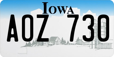 IA license plate AOZ730