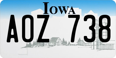 IA license plate AOZ738