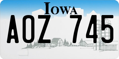 IA license plate AOZ745
