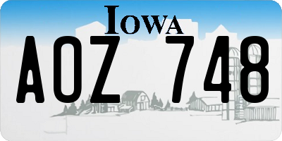 IA license plate AOZ748