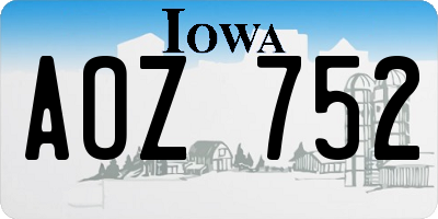 IA license plate AOZ752