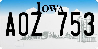 IA license plate AOZ753