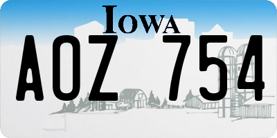 IA license plate AOZ754