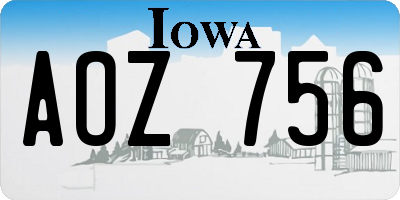 IA license plate AOZ756