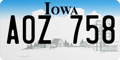 IA license plate AOZ758