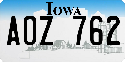 IA license plate AOZ762