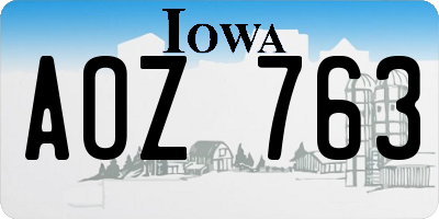 IA license plate AOZ763