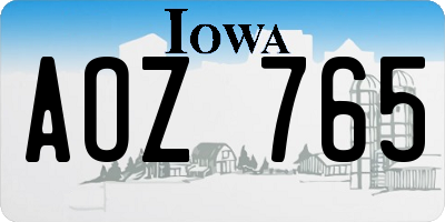 IA license plate AOZ765
