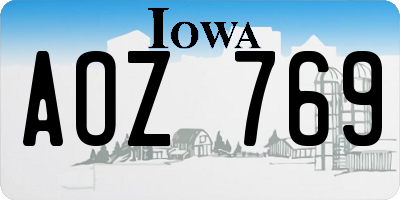 IA license plate AOZ769