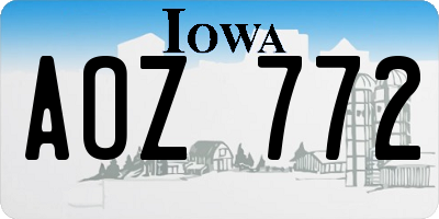 IA license plate AOZ772