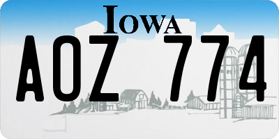 IA license plate AOZ774
