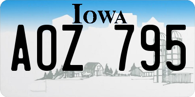 IA license plate AOZ795