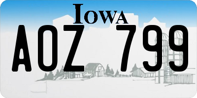 IA license plate AOZ799