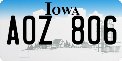 IA license plate AOZ806