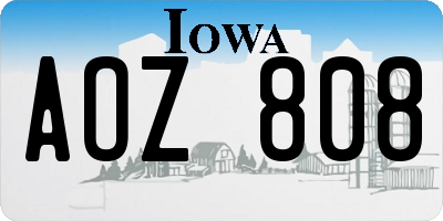 IA license plate AOZ808