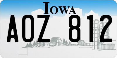 IA license plate AOZ812