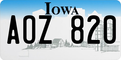 IA license plate AOZ820