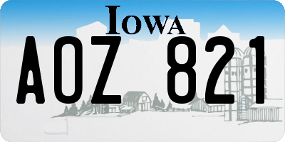 IA license plate AOZ821