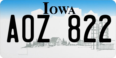 IA license plate AOZ822