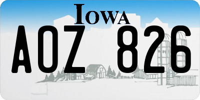 IA license plate AOZ826