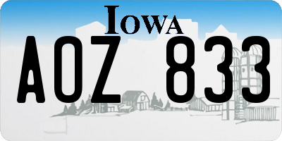IA license plate AOZ833