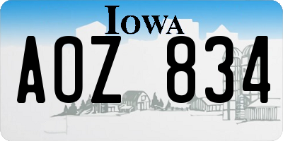 IA license plate AOZ834