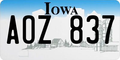 IA license plate AOZ837
