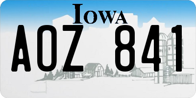 IA license plate AOZ841