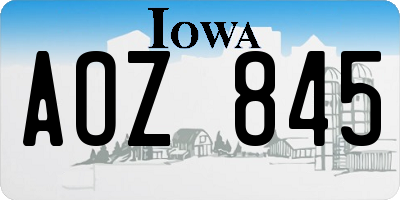 IA license plate AOZ845