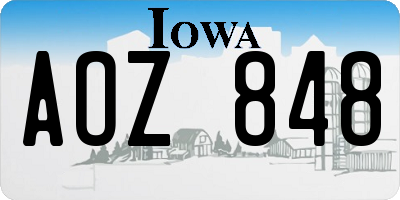 IA license plate AOZ848