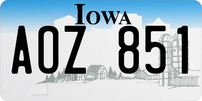 IA license plate AOZ851