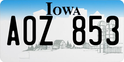 IA license plate AOZ853