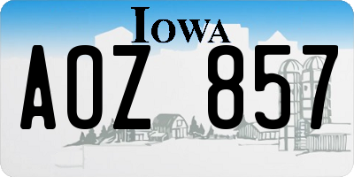 IA license plate AOZ857