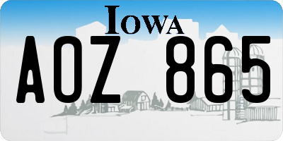 IA license plate AOZ865