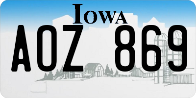 IA license plate AOZ869