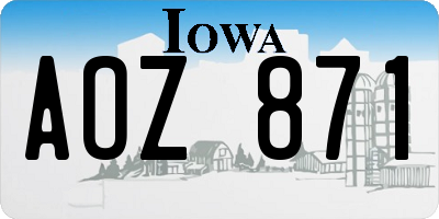 IA license plate AOZ871
