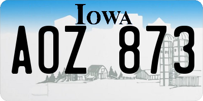 IA license plate AOZ873
