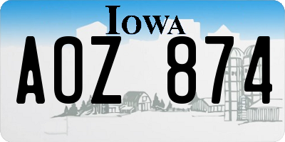IA license plate AOZ874