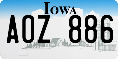 IA license plate AOZ886