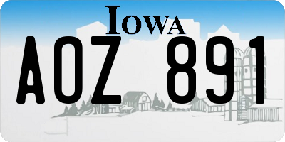 IA license plate AOZ891