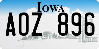 IA license plate AOZ896
