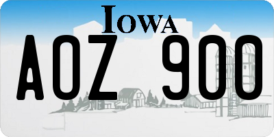 IA license plate AOZ900