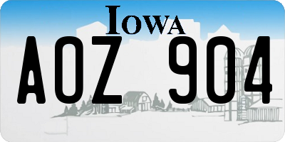 IA license plate AOZ904