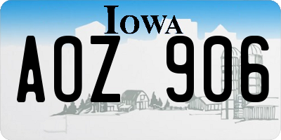IA license plate AOZ906